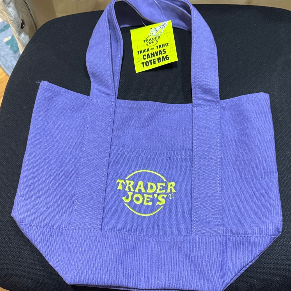 Trader Joe's Purple Canvas Tote Bag